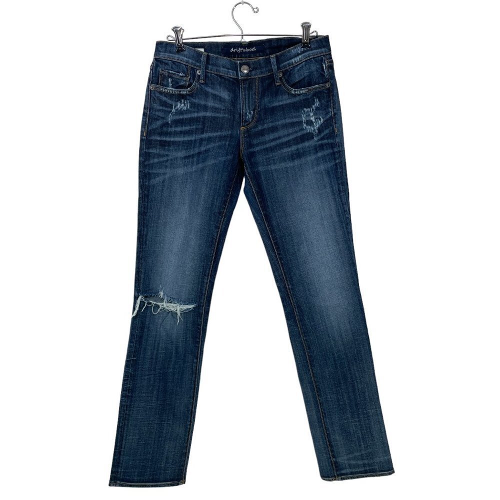 Driftwood Audrey Women's Size 26 Slim Dark Wash Distressed Jeans